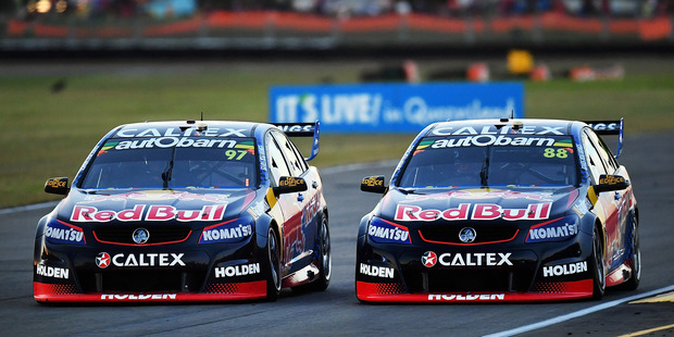 Shane Van Gisbergen and Jamie Whincup during the Ipswich SuperSprint. Photo / Getty Images