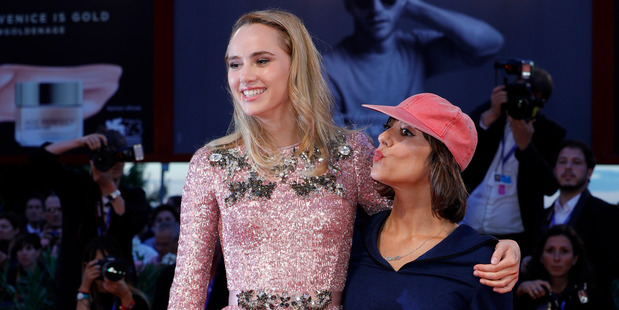 Director Ana Lily Amirpour and actress Suki Waterhouse attend the premiere of 'The Bad Batch' during the 73rd Venice Film Festival at Sala Grande. Photo / Getty