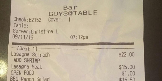 In the service industry, the customer is always right - even when the customer's making millions and giving you pennies. Photo / Twitter.