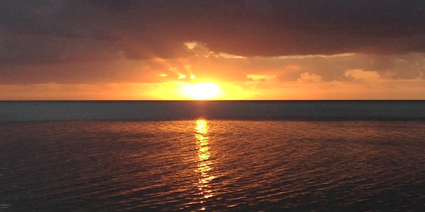 A sunset that lives up to the resort's name. Photo / Sue Baxalle