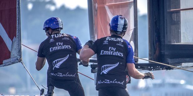 TOP CLASS: Peter Burling and Blair Tuke back on board Team New Zealand after their Rio triumph. PHOTO: Emirates Team New Zealand