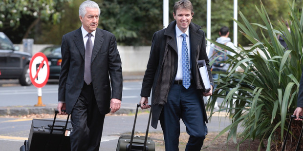 Colin Craig, right, arrives at the Auckland High Court. Photo / Brett Phibbs