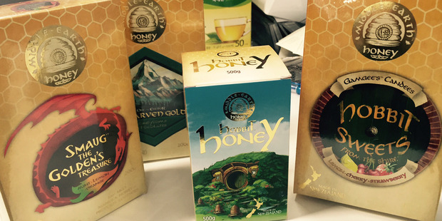 Hobbit branded honey and other products for sale in New Zealand. Photo / Supplied