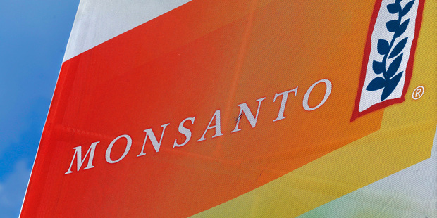 The Monsanto logo on display at the Farm Progress Show in Decatur, Ill. Photo / AP