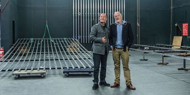 ATC founder Simon Prast and current artistic director Colin McColl on the new stage.