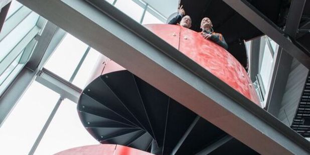 A spiral staircase is one of the stand-out features of the Waterfront Theatre.