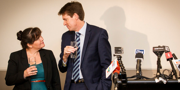Colin Craig and his wife Helen in the lead up to a press conference announcing Mr Craig will be seeking compensation. Photo / Dean Purcell