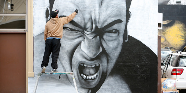 A domestic violence mural in Whangarei by artist Rodrigo Rozas. Photo / Michael Cunningham