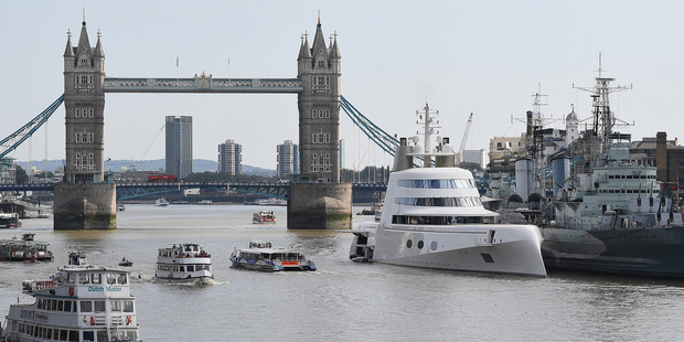 The Philippe Starck-designed boat has caused a bit of stir on the River Thames this week. Photo / Getty