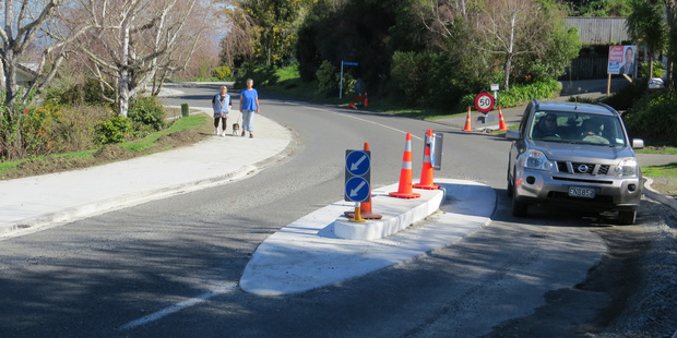 The new islands that have been put on Joll Rd as part of the council's safety improvements look like "concrete coffins" to some residents.
