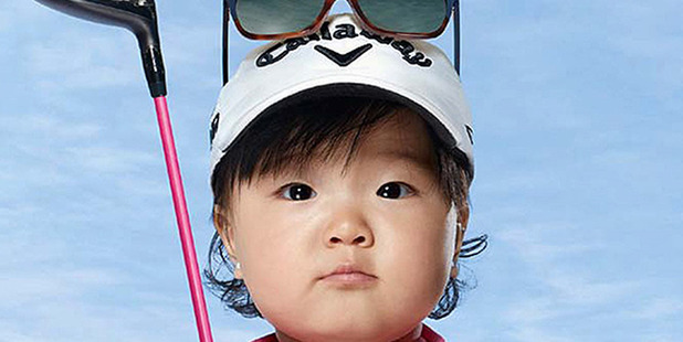 Baby Lydia Ko in the new Evian ad campaign.