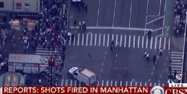 A man with a meat cleaver has allegedly attacked an NYPD officer. Photo / CBSN