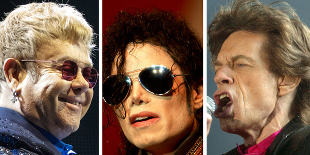Elton John, Michael Jackson and Mick Jagger were all back up vocalists for artists. Photos / Bradley Garner, AP, NZPA