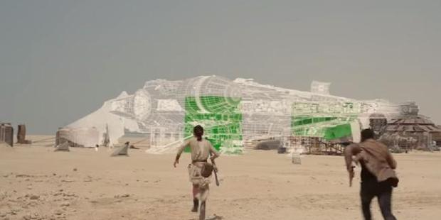 A scene from The Force Awakens shows the technical wizardry behind the movie. Photo / Industrial Light and Magic / Youtube