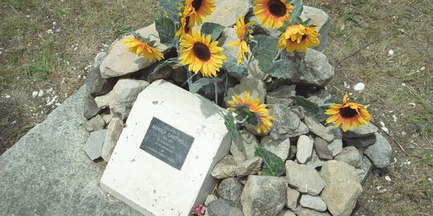 The memorial for Monica Cantwell at Mt Maunganui. Photograph/Bay of Plenty Times.