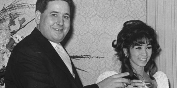 Antony Moynihan and his third wife, Manila dancer Luz de la Rossa Fernandez, celebrating their wedding on May 1, 1968. Photo / Getty Images
