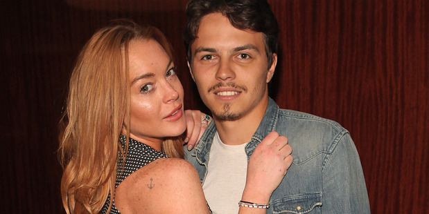 Lindsay Lohan and Egor Tarabasov attend a private screening with Alice Temperley of Disney's Alice Through The Looking Glass at the Bulgari Hotel on May 26, 2016. Photo / Getty