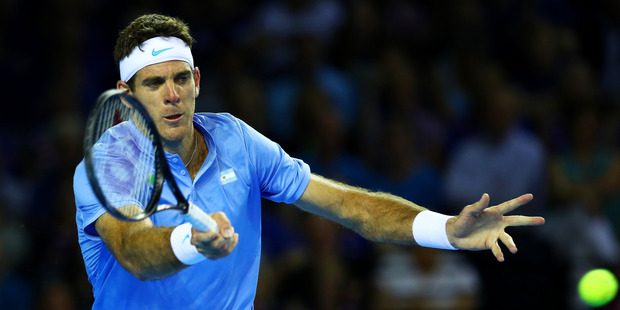 Juan Martin del Potro during his singles match against Andy Murray. Photo / Getty Images