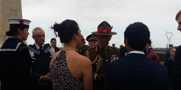 Danielle Cooper, a John Paul College Year 13 student, meeting Prince Charles. PHOTO/SUPPLIED