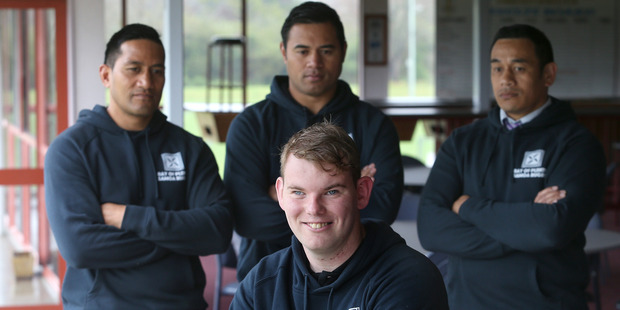 Daniel Cox, (front), who has austism and a rare genetic disorder, had his dream come true when he got to play for the BOP Samoan team.