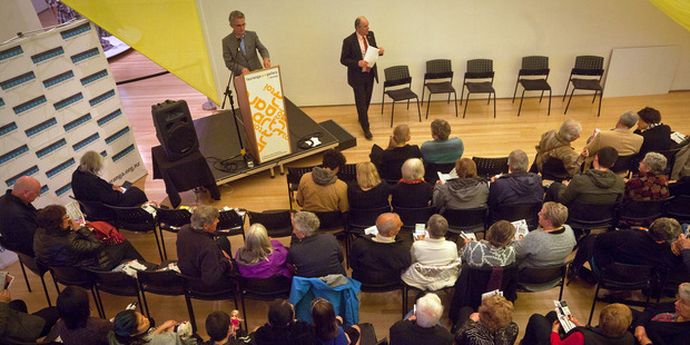 Voters came out to hear from Tauranga City Council election candidates. PHOTO/ANDREW WARNER