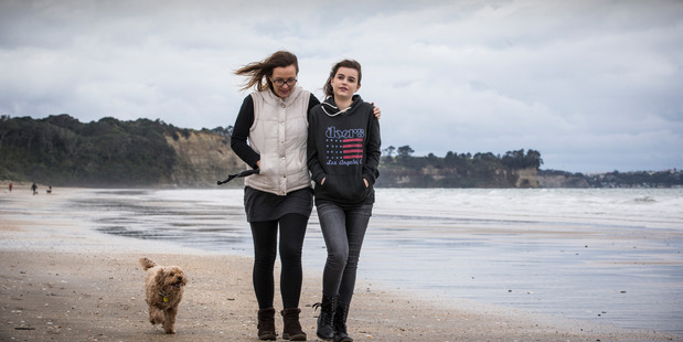 Alexandra Constantine with her daughter Imogen Constantine, 15, who has received a liver transplant from an anonymous donor. A new law will provide compensation for donors. NZH photo Greg Bowker.