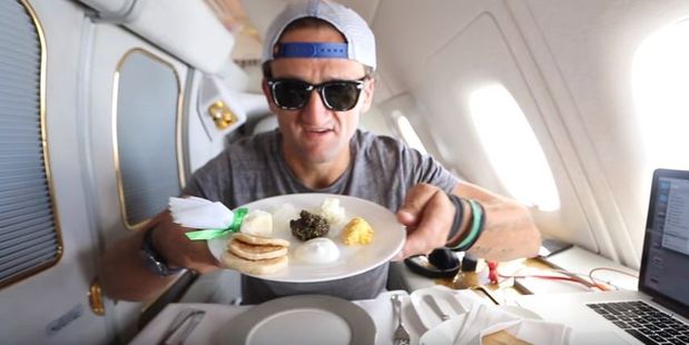YouTube vlogger Casey Neistat ordered caviar on Emirates.