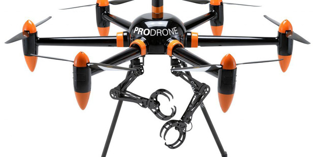 The PD6B-AW-ARM drone from Prodrone is marketed as the first with dual robotic arms. It can lift up to 10 kilograms. Photo / Prodrone