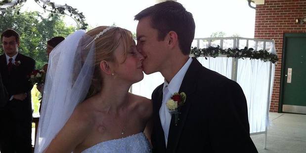 Dalton and Katie on their wedding day. Photo / Facebook