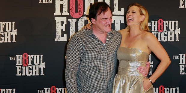 Tarantino and Zoe Bell at the New Zealand premiere of The Hateful Eight. Photo / Norrie Montgomery