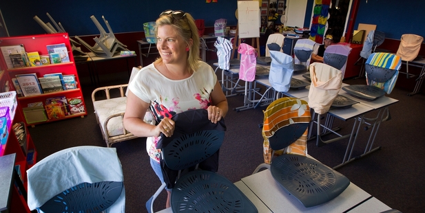 GETTING READY: Mokoia Intermediate School Year 7 teacher Anna Hay is in the midst of preparing her classroom for the new year. PHOTO/BEN FRASER