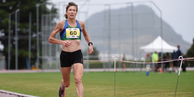 Sally Gibbs won a competitive 1500m race at the Athletics Tauranga's club night on Monday.