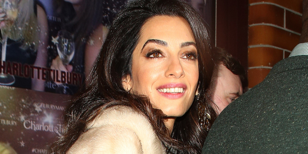 Amal Alamuddin attending Charlotte Tilbury's naughty Christmas party celebrating the launch of Charlotte's new flagship beauty boutique in Covent Garden. Photo / Getty Images