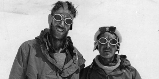 Edmund Hillary (left) and Sherpa Tensing Norgay after their ascent of Mount Everest.