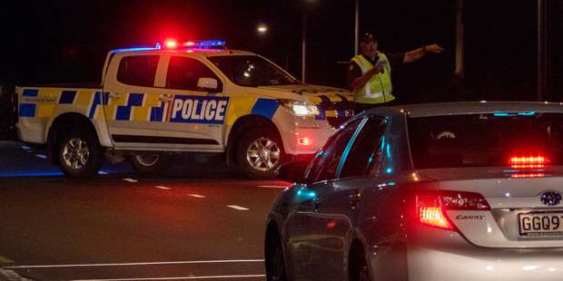 The female pedestrian was struck at about 9.30pm. Photo / Steven McNicholl