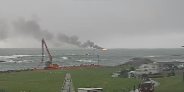 Emergency services are on their way to the scene. Photo / http://www.coastguardwhakatane.co.nz/whakatane-harbour-cam