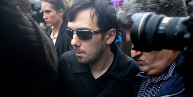 Martin Shkreli leaves the courthouse after his arraignment in December. Photo / AP