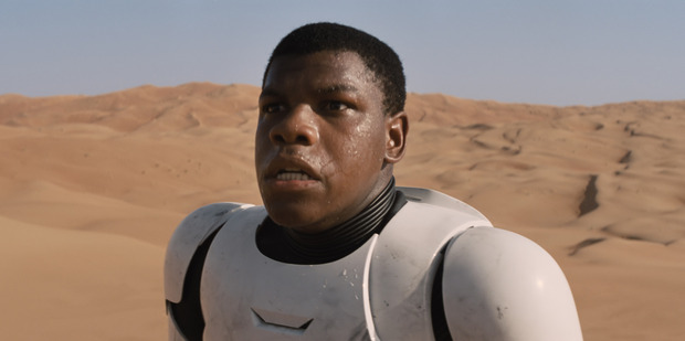 Actor John Boyega stars as Finn in Star Wars: The Force Awakens.