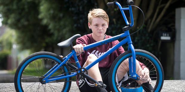 Alex Sutton, 13, was attacked and robbed of his bike he'd bought with savings from his paper run. Photo / Jason Oxenham