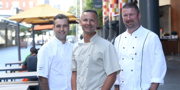 Renato Passoni Ribeiro, Nic Watt and Andrew Methven will be cooking in the street. Photo / Doug Sherring