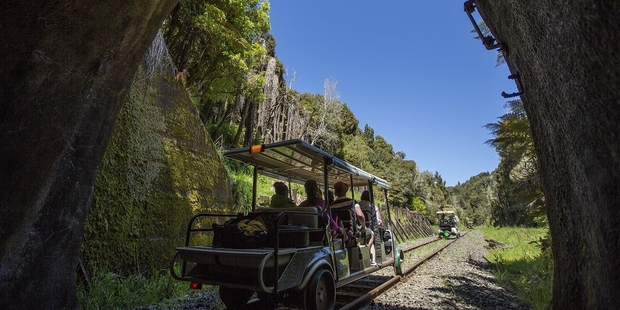 The tunnels, ranging in length from 150m to 1.5km, are a highlight of the Forgotten World Adventures trip. Photo / Supplied