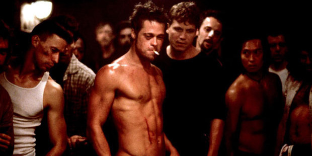 Brad Pitt in the movie Fight Club ... abusive behaviour has been seen at the Dunedin central city library. Photo / 20th Century Fox