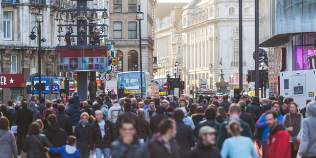 Commuters in London's Leicester Square. Changes to UK laws could put expats at risk. Photo / iStock