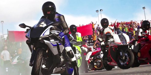 A scene from the video game Driveclub Bikes.