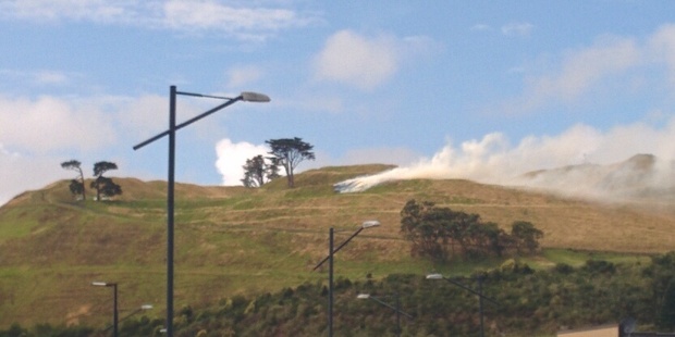 This photo taken from Stonefields development shows smoke billowing across the suburb. Photo / Supplied
