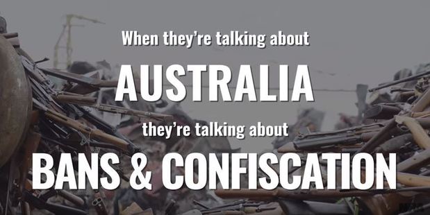 The video, posted to the NRA's official YouTube page, takes aim at Australia's gun laws. Photo / YouTube, NRA