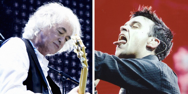Jimmy Page was mocked by Robbie Williams at his concert. Photo / AP