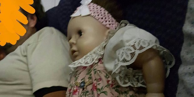 After discovering the man had bought the doll a ticket, writer Ms Novic said the flight attendant told the man not to book under Barbara's name next time they fly together. Photo / Twitter, Sara Novic