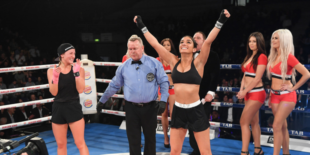 Naz Khanjani celebrates her win. Photo / www.photosport.co.nz