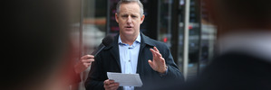 Tauranga crossing co-owner Auckland investor Richard Stillwell at the official opening. PHOTO/JOHN BORREN